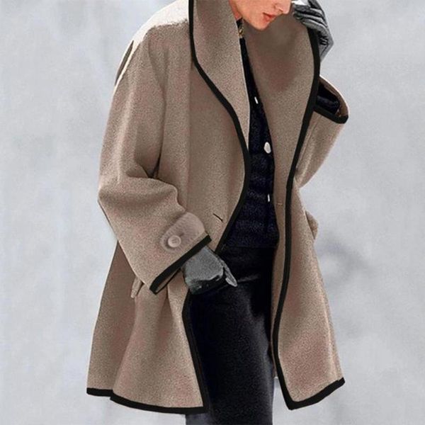 women's trench coats soft gorgeous cardigan loose lady coat woolen winter overcoat single button for stage show, Tan;black
women's trench coats soft gorgeous cardigan loose lady coat woolen winter overcoat single button for stage show, Tan;black