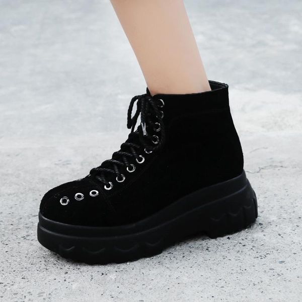 boots cow suede winter fashion lace-up platform women's ankle motorcycle waterproof zip women woman gothic shoe, Black
boots cow suede winter fashion lace-up platform women's ankle motorcycle waterproof zip women woman gothic shoe, Black