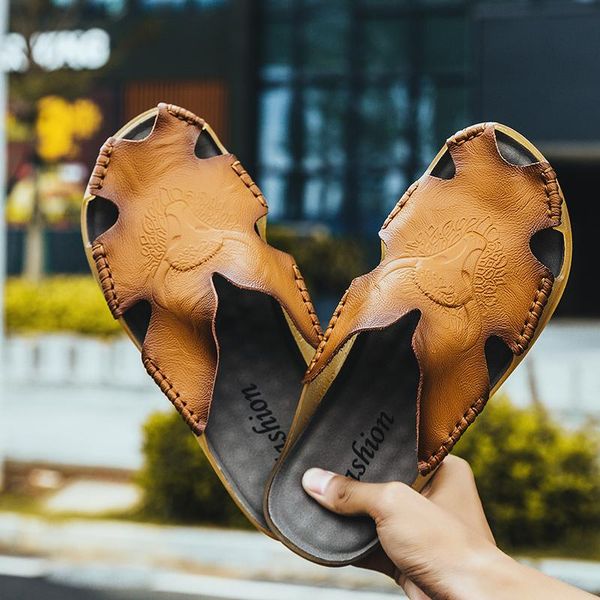 slippers 2021 summer men flip flop shoes outdoor genuine leather casual beach sandals handmade breathable slipper sneakers zapatos, Black
slippers 2021 summer men flip flop shoes outdoor genuine leather casual beach sandals handmade breathable slipper sneakers zapatos, Black