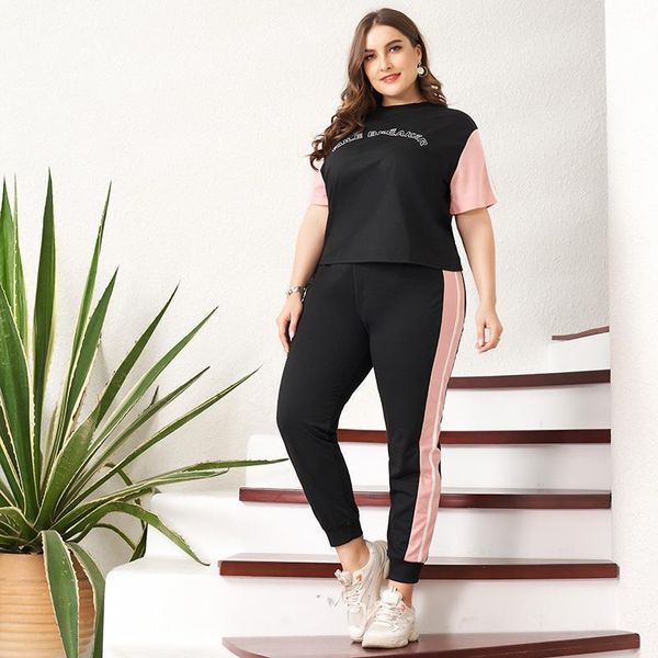 women sport suit plus size fashion two pieces short sleeve striped suits letter print casual tracksuits 4xl summer, Gray
women sport suit plus size fashion two pieces short sleeve striped suits letter print casual tracksuits 4xl summer, Gray