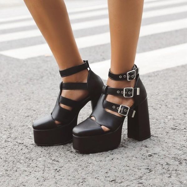 dress shoes us4-11 womens pointed toe belt buckle hollow out block super high heel gothic roman punk gladiator sandals plus size, Black
dress shoes us4-11 womens pointed toe belt buckle hollow out block super high heel gothic roman punk gladiator sandals plus size, Black