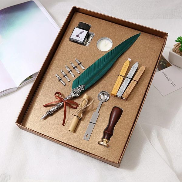 feather pen retro calligraphy pen set 0.1mm nib for writing birthday gift box with 5pcs nib
feather pen retro calligraphy pen set 0.1mm nib for writing birthday gift box with 5pcs nib