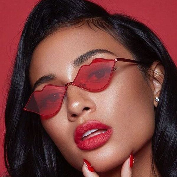 women trendy sunglasses lipstick frame rimless eyewear wholesale shade eyeglasses uv400 sun glasses, White;black
women trendy sunglasses lipstick frame rimless eyewear wholesale shade eyeglasses uv400 sun glasses, White;black