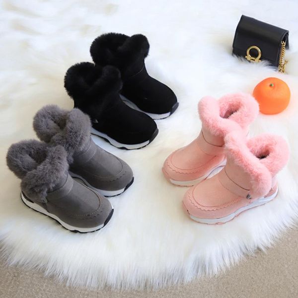 2021 new winter children snow boots suede leather wool girls boots plush boy warm shoes fashion kids baby toddler shoes, Black;grey 
2021 new winter children snow boots suede leather wool girls boots plush boy warm shoes fashion kids baby toddler shoes, Black;grey