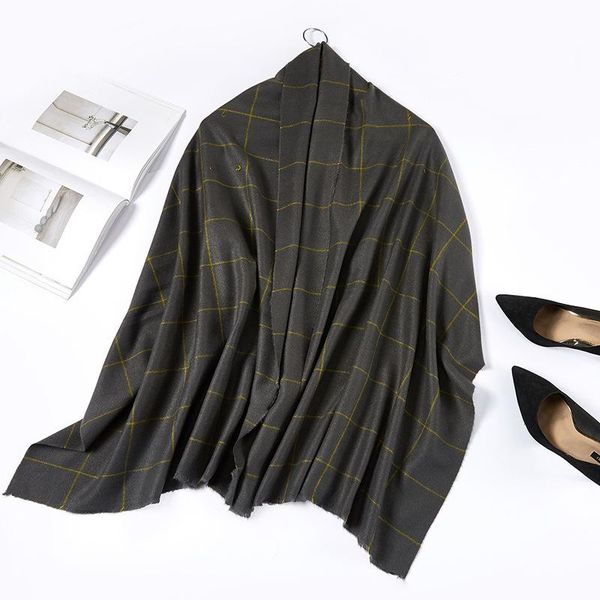 scarves 65*185cm muslim scarf striped plaid shawl ladies autumn and winter korean version of the wild fringe headscarf turban, Blue;gray
scarves 65*185cm muslim scarf striped plaid shawl ladies autumn and winter korean version of the wild fringe headscarf turban, Blue;gray