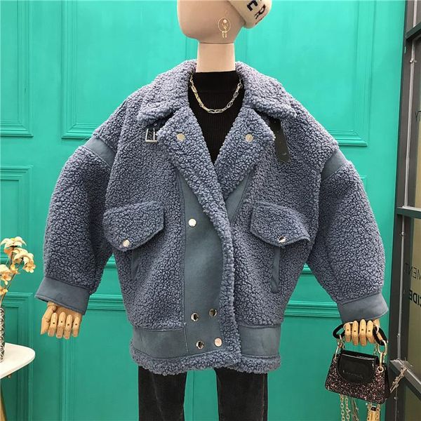 women's wool & blends 2021 winter lapel fur one lamb coat female long section loose motorcycle jacket tide, Black
women's wool & blends 2021 winter lapel fur one lamb coat female long section loose motorcycle jacket tide, Black