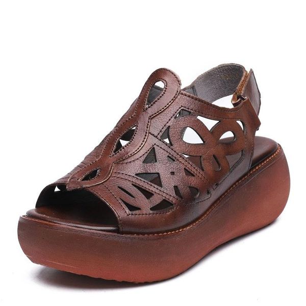 2021 summer shoes women sandals retro genuine leather women wedges platform sandals peep toe high heel zapatos de mujer, Black
2021 summer shoes women sandals retro genuine leather women wedges platform sandals peep toe high heel zapatos de mujer, Black