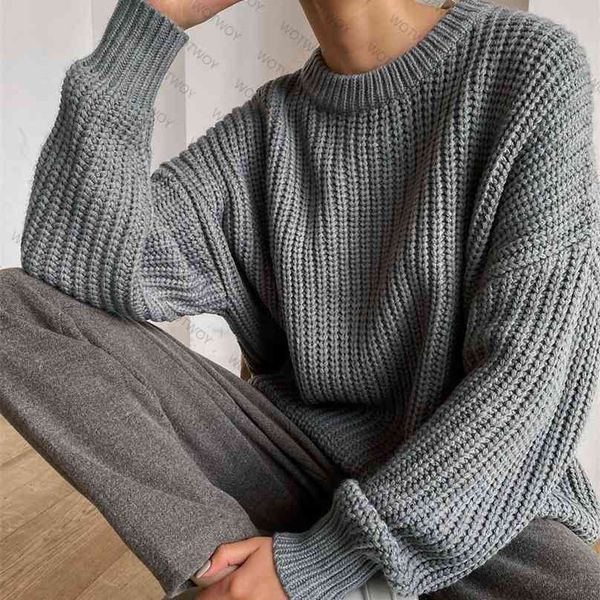 wotwoy autumn winter thickening oversized sweater women long sleeve casual loose pullovers female cashmere solid knitted 210918, White;black
wotwoy autumn winter thickening oversized sweater women long sleeve casual loose pullovers female cashmere solid knitted 210918, White;black