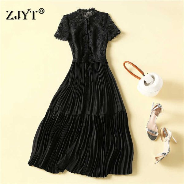summer runway fashion short sleeve hollow out crochet lace patchwork long celebrity party dress black robe vestidos 210601, Black;gray
summer runway fashion short sleeve hollow out crochet lace patchwork long celebrity party dress black robe vestidos 210601, Black;gray