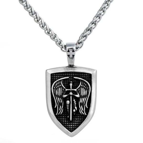 pendant necklaces langhong 1pcs saint michael necklace for men stainless steel religious talisman jewelry, Silver
pendant necklaces langhong 1pcs saint michael necklace for men stainless steel religious talisman jewelry, Silver