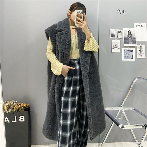 women's fur & faux alpaca teddy bear coat vest 2021 fashion autumn and winter ladies mid-length lamb hair, Black
women's fur & faux alpaca teddy bear coat vest 2021 fashion autumn and winter ladies mid-length lamb hair, Black