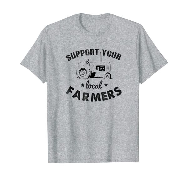 support your local farmers t-shirt, White;black