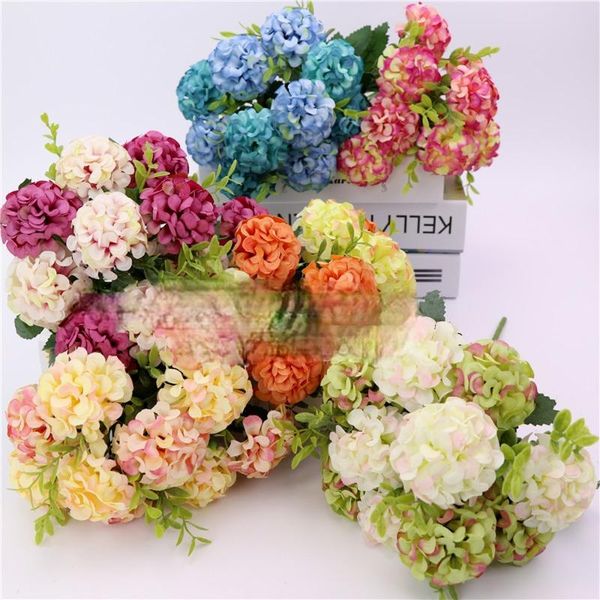decorative flowers & wreaths 1 bouquet artificial hydrangea silk fake ball flower wedding decoration with leaves flores for diy home garden
decorative flowers & wreaths 1 bouquet artificial hydrangea silk fake ball flower wedding decoration with leaves flores for diy home garden