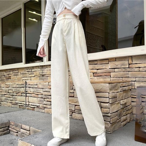 women's pants & capris 2021 straight for women korean style female wide leg spring full length casual trousers simple, Black;white
women's pants & capris 2021 straight for women korean style female wide leg spring full length casual trousers simple, Black;white