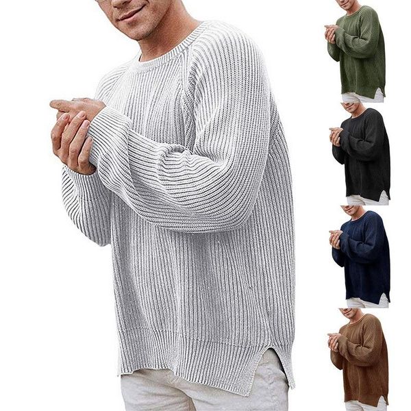 men's sweaters wear classic round collar sweater korean fashion loose kintted for male autumn winter warm clothes, White;black
men's sweaters wear classic round collar sweater korean fashion loose kintted for male autumn winter warm clothes, White;black