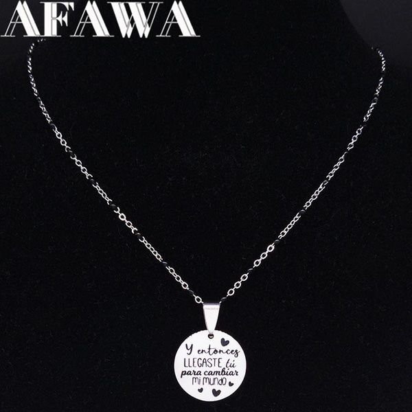 pendant necklaces afawa mi mundo stainless steel & pendants for women silver color small necklace chain jewelry collar mujer n3719s01
pendant necklaces afawa mi mundo stainless steel & pendants for women silver color small necklace chain jewelry collar mujer n3719s01