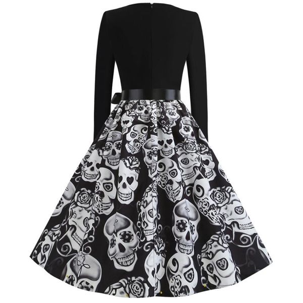 casual dresses women vintage round neck a line summer elegant skull pumpkin long sleeve tunic party swing dress zipper, Black;gray
casual dresses women vintage round neck a line summer elegant skull pumpkin long sleeve tunic party swing dress zipper, Black;gray