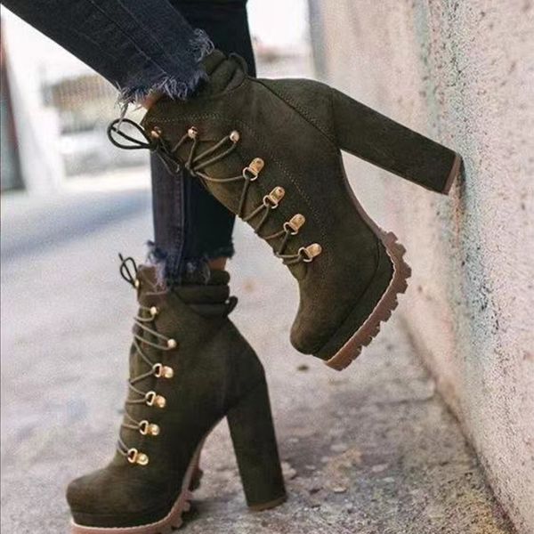 2022 women flock rivet square high heels ankle boots female autumn fashion lace-up shoes ladies elegant footwear big size, Black
2022 women flock rivet square high heels ankle boots female autumn fashion lace-up shoes ladies elegant footwear big size, Black