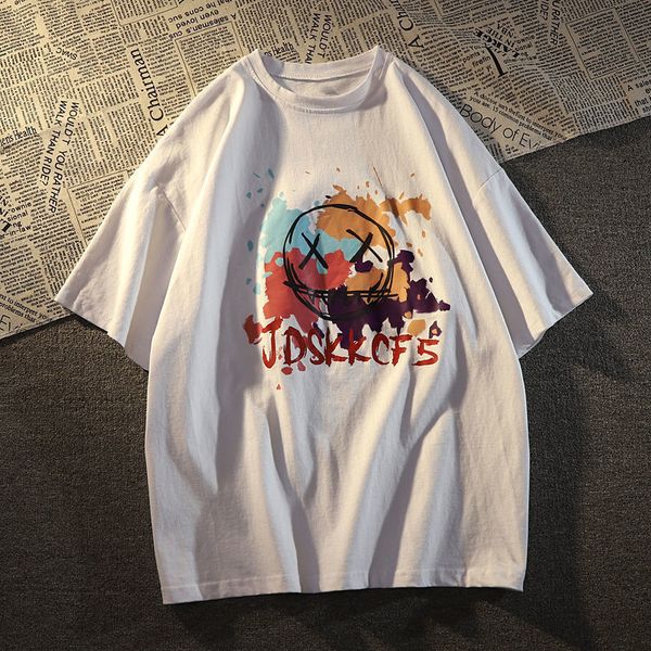 american graffiti funny face summer loose short sleeve t-shirt men and women's fashion brand t-shirt, White;black
american graffiti funny face summer loose short sleeve t-shirt men and women's fashion brand t-shirt, White;black