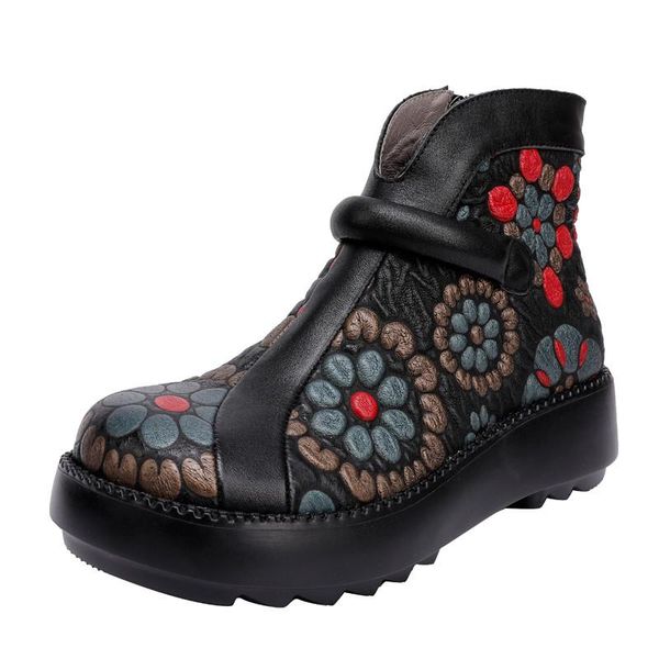 boots retro cowgirl women genuine leather splicing spring shoes woman zipper western booties platform wedge heel, Black
boots retro cowgirl women genuine leather splicing spring shoes woman zipper western booties platform wedge heel, Black