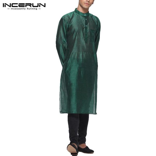 ethnic clothing incerun men muslim kaftan solid color islamic arabic robes 2021 long sleeve stand collar retro dubai mens jubba thobe breath, Red
ethnic clothing incerun men muslim kaftan solid color islamic arabic robes 2021 long sleeve stand collar retro dubai mens jubba thobe breath, Red