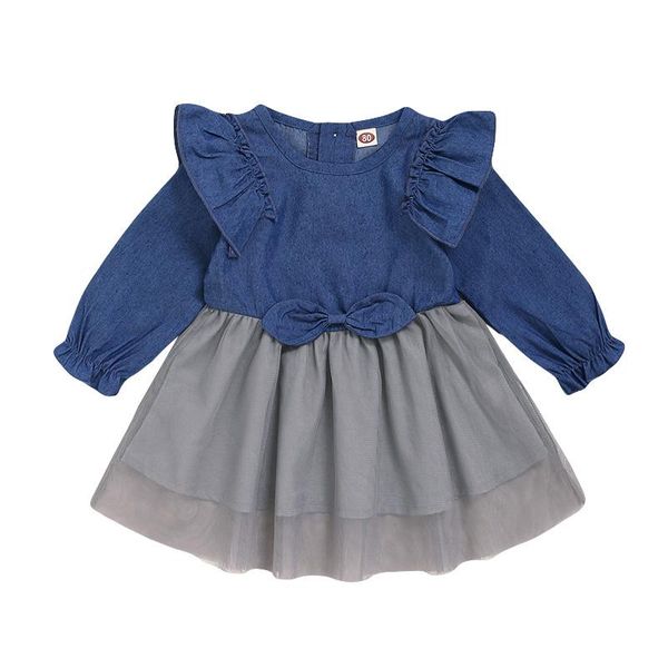 clothing sets baby girl clothes denim blue bow decor gray tulle dresses toddler girls long-sleeve spring outfits birthday dress, White
clothing sets baby girl clothes denim blue bow decor gray tulle dresses toddler girls long-sleeve spring outfits birthday dress, White