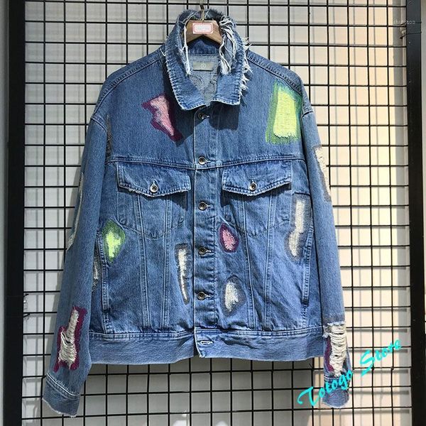 patch letters logo endless denim jacket men women quality hip-hop damage hole distressed fashion blue outwear coat men's jackets, Black;brown
patch letters logo endless denim jacket men women quality hip-hop damage hole distressed fashion blue outwear coat men's jackets, Black;brown