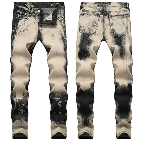 men's printed pleated biker jeans men slim skinny motocycle ripped holes zippers retro denim trousers for male pants x0621, Blue
men's printed pleated biker jeans men slim skinny motocycle ripped holes zippers retro denim trousers for male pants x0621, Blue