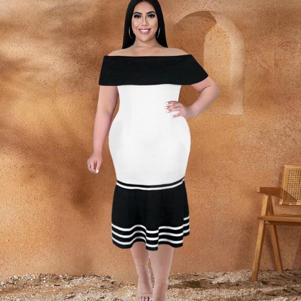 plus size dresses evening off shoulder white black patchwork backless mermaid classy spring autumn event party dinner lady dress
plus size dresses evening off shoulder white black patchwork backless mermaid classy spring autumn event party dinner lady dress