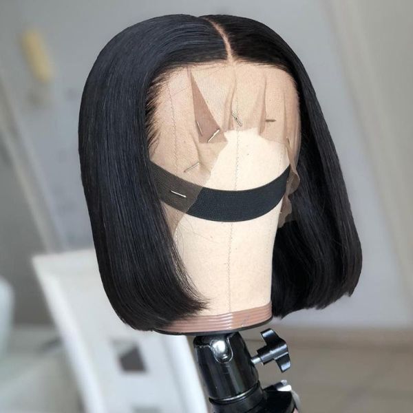 synthetic wigs silky straight short bob natural black lace front wig for women with baby hair daily wear machine weft 
synthetic wigs silky straight short bob natural black lace front wig for women with baby hair daily wear machine weft