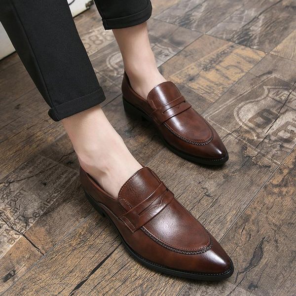 dress shoes shose men leather skin summer casual mens loafers formal for business pointed pure moccasins, Black
dress shoes shose men leather skin summer casual mens loafers formal for business pointed pure moccasins, Black
