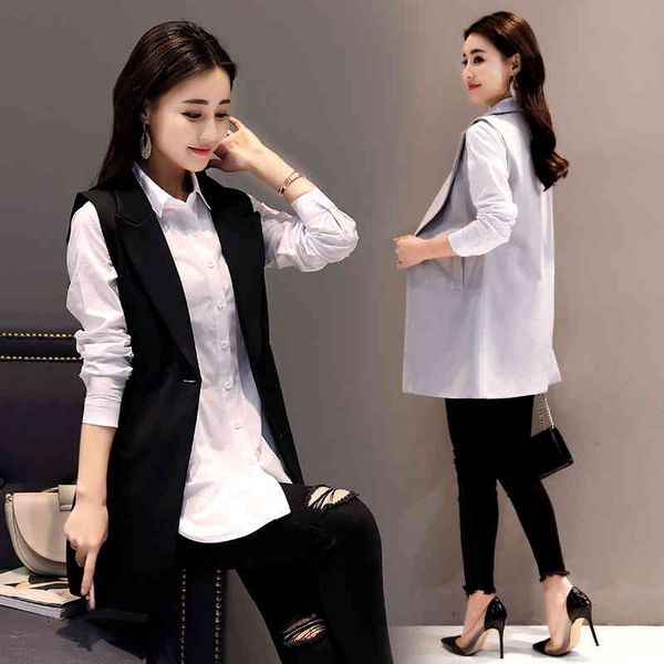 women's vests aelegante colete longo feminino, clássico sem mangas para mulheres, roupa fina escritório, primavera e outono jk4a, Black;white
women's vests aelegante colete longo feminino, clássico sem mangas para mulheres, roupa fina escritório, primavera e outono jk4a, Black;white