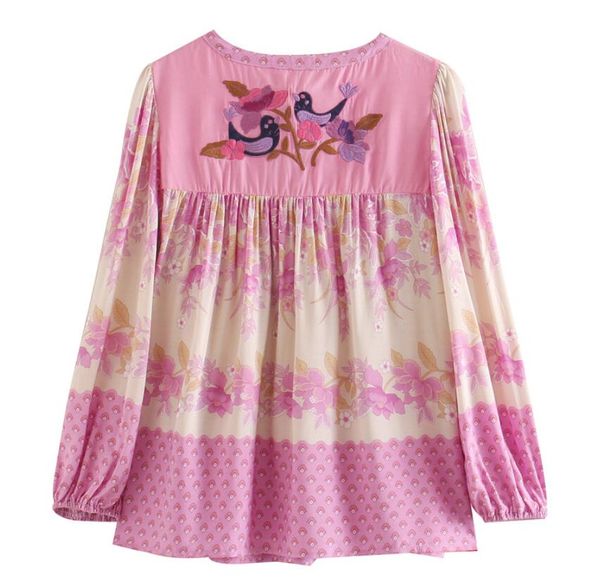 2021 bohemian pink orange floral print pullover shirt ethnic women bell bow lace up o neck long sleeve pullover blouse, Red
2021 bohemian pink orange floral print pullover shirt ethnic women bell bow lace up o neck long sleeve pullover blouse, Red