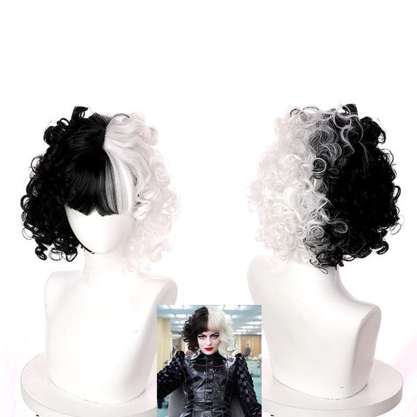 other event & party supplies cruella de vil cosplay wig half white black synthetic short wavy wigs with bangs for women heat resistant natur
other event & party supplies cruella de vil cosplay wig half white black synthetic short wavy wigs with bangs for women heat resistant natur