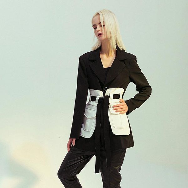 women's suits & blazers high waist lace up coats female fashion 2021 tide patchwork hit color jackets for women notched collar long sle, White;black
women's suits & blazers high waist lace up coats female fashion 2021 tide patchwork hit color jackets for women notched collar long sle, White;black