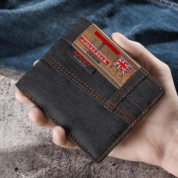 wallets men's wallet 2pcs quality short male purses denim business card holder man purse coin bag zipper gift for men, Red;black
wallets men's wallet 2pcs quality short male purses denim business card holder man purse coin bag zipper gift for men, Red;black