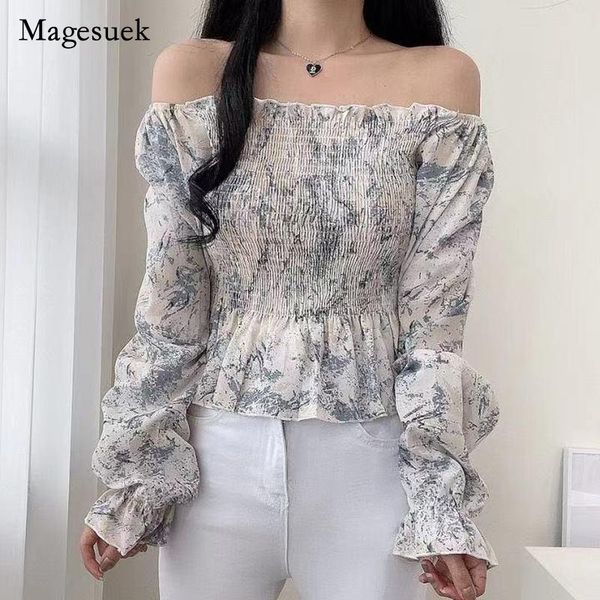 women's blouses & shirts vintage chic autumn 2021 folds slash neck print long sleeved women blouse elegant casual female clothing blusa, White
women's blouses & shirts vintage chic autumn 2021 folds slash neck print long sleeved women blouse elegant casual female clothing blusa, White