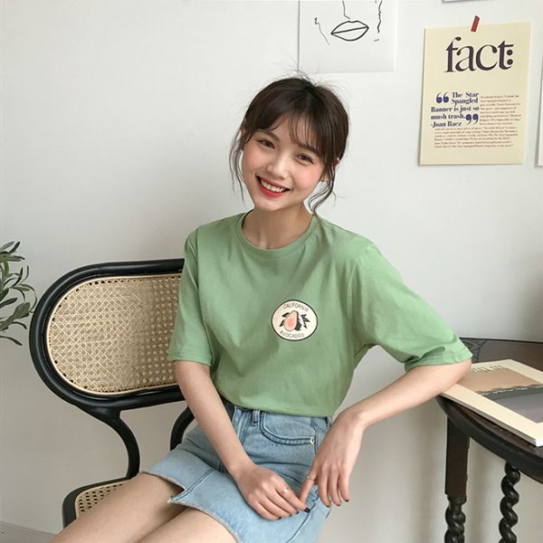 new korean 2021 ulzzang abacate graphic emblem t of women will see the mango-neck short tess schoolgirl shirt beautiful clothes ry9p, White
new korean 2021 ulzzang abacate graphic emblem t of women will see the mango-neck short tess schoolgirl shirt beautiful clothes ry9p, White