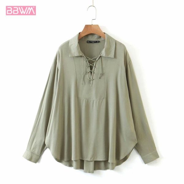 fall women's lapel long sleeve loose pullover chic shirt lace-up tooling style simple cross female, White
fall women's lapel long sleeve loose pullover chic shirt lace-up tooling style simple cross female, White
