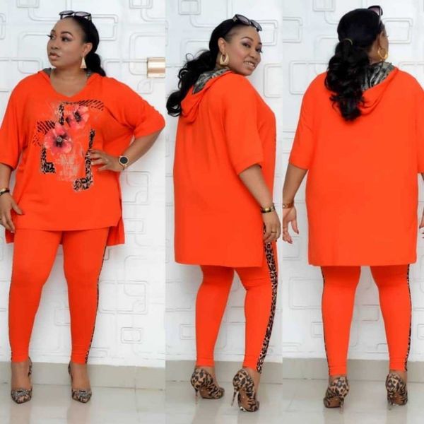 more african size set of women's clothing half sleeve with hood split and leopard slices pants matching floral print 2 pieces together, Gray
more african size set of women's clothing half sleeve with hood split and leopard slices pants matching floral print 2 pieces together, Gray