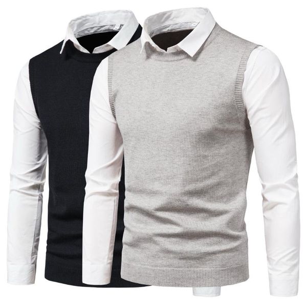 men's sweaters sweater men style casual lapel shirt vest fake two-piece pullover slim-fitting long-sleeved, White;black
men's sweaters sweater men style casual lapel shirt vest fake two-piece pullover slim-fitting long-sleeved, White;black