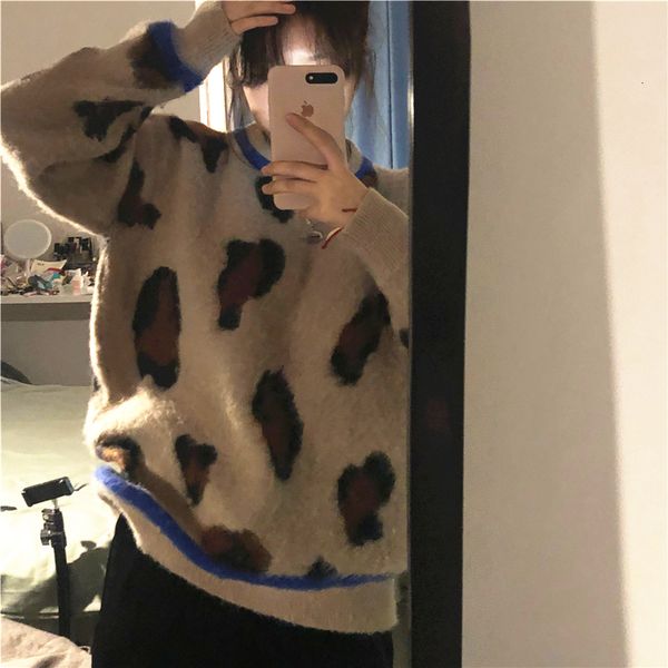2021 new autumn and winter retro design sense leopard simple fashion pullover long-sleeved sweater women e3du, White;black
2021 new autumn and winter retro design sense leopard simple fashion pullover long-sleeved sweater women e3du, White;black