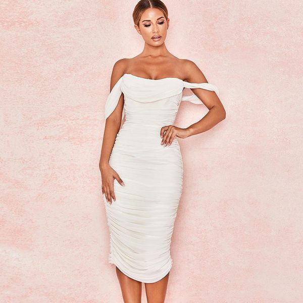 party dresses women white bodycon bandage midi dress summer off shoulder strapless club celebrity evening runway long, White;black
party dresses women white bodycon bandage midi dress summer off shoulder strapless club celebrity evening runway long, White;black