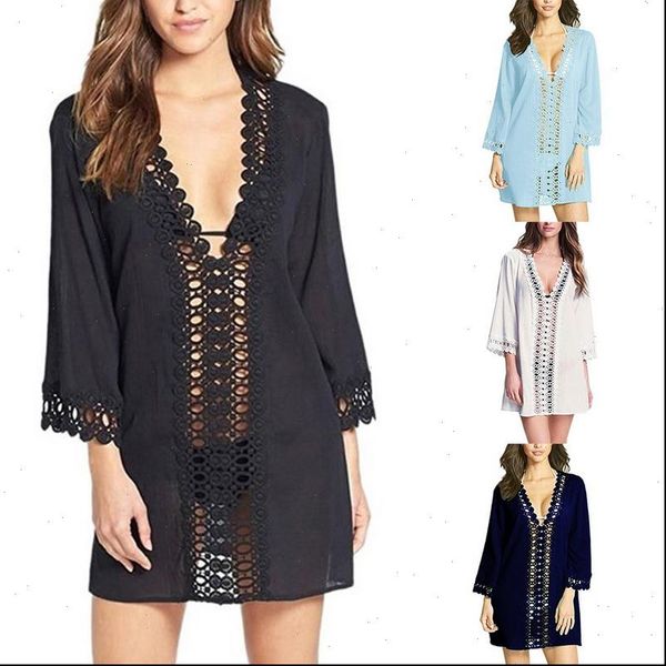 women cover up hollow out bikini cover up loose tunic beach dress 2021 summer women vocation casual clothing y3, Black;gray
women cover up hollow out bikini cover up loose tunic beach dress 2021 summer women vocation casual clothing y3, Black;gray