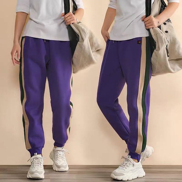 2021 winter fleece womens sweatpants thickened patchwork stripes contrast color casual pants female high elastic stretch joggers, Black;white
2021 winter fleece womens sweatpants thickened patchwork stripes contrast color casual pants female high elastic stretch joggers, Black;white