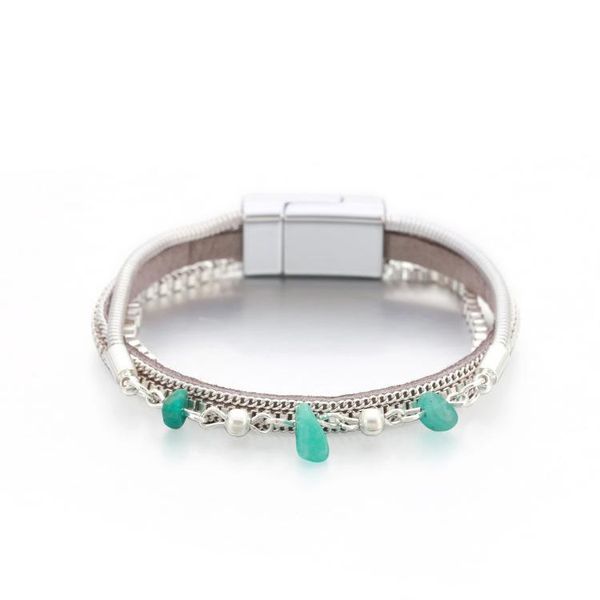 link, chain friendship bracelets charm bohemian bracelet retro style ladies double-layer turquoise magnetic buckle, Black
link, chain friendship bracelets charm bohemian bracelet retro style ladies double-layer turquoise magnetic buckle, Black