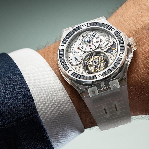 wristwatches haofa gmt skeleton tourbillon movement watch men sapphire mechanical manual flying luxury waterproof, Slivery;brown
wristwatches haofa gmt skeleton tourbillon movement watch men sapphire mechanical manual flying luxury waterproof, Slivery;brown