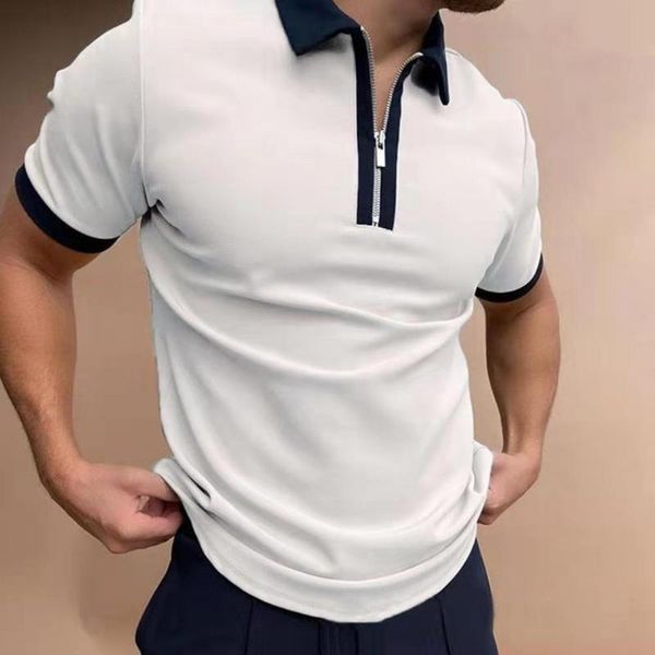 men's casual shirts anti-shrink simple contrast colors zipper shirt formal slim for dating, White;black
men's casual shirts anti-shrink simple contrast colors zipper shirt formal slim for dating, White;black