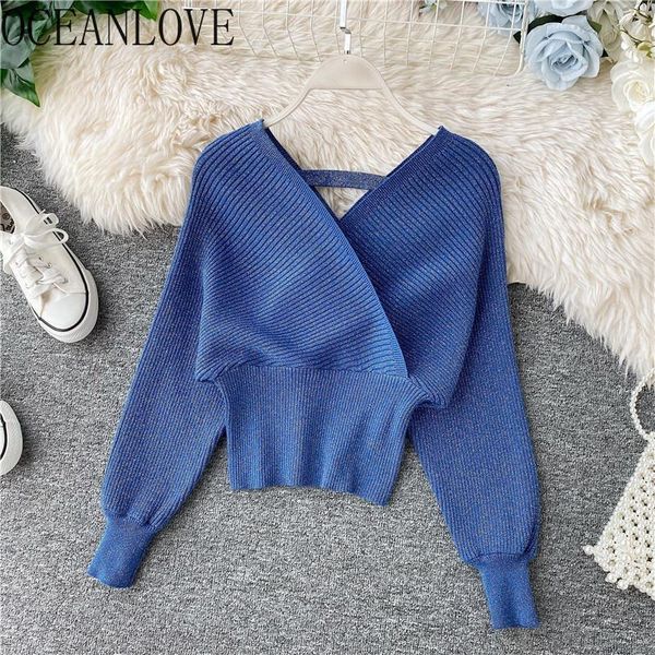 women's sweaters oceanlove short women solid v neck all match pullovers batwing sleeve 2021 autumn winter fashion slim 13256, White;black
women's sweaters oceanlove short women solid v neck all match pullovers batwing sleeve 2021 autumn winter fashion slim 13256, White;black