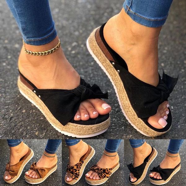 women bowknot slippers 2021 summer casual beach muffin slip on platform ladies sandals dress party peep toe female sandals, Black
women bowknot slippers 2021 summer casual beach muffin slip on platform ladies sandals dress party peep toe female sandals, Black